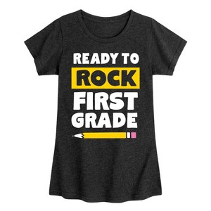 Girls' - Instant Message - Ready to Rock First Grade Fitted Short Sleeve Graphic T-Shirt - 1 of 4