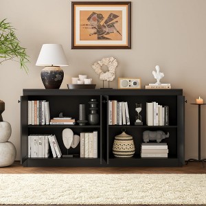 GustoWave 62.99 Inch Modern Buffet Cabinet, 4-Door Sideboard Cabinet with Storage,  for Living Room, Dining Room & Office - 1 of 4