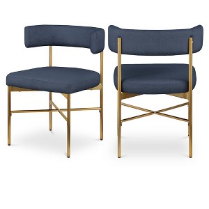 Meridian Furniture,Rivage Durable Linen Textured Fabric Dining Chair, Set of 2 - 1 of 4