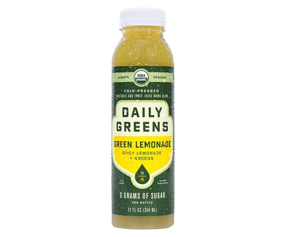 Daily Greens Green Lemonade Organic Cold Pressed Juice 12 oz