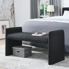 XIYUYEU 44.48" End of Bed Bench, Linen Fabric Storage Ottoman, for Bed End, Living Room, Entrance, Black - 4 of 4