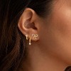 Gold Earrings for Women, 14k Gold Plated Dangle Huggie Earrings for Women Trendy Dainty Gold Hoop Earring Stacks Pearl Chain Drop Cartilage - 2 of 4