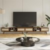 FURNIinspire TV Stands And Consoles Media Entertainment Center With Storage, Mid Century Modern TV Stand Console Cabinet, Beige, 15.6"*65"*18" - 4 of 4