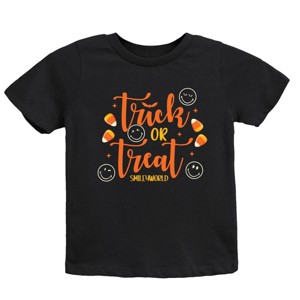 SmileyWorld Trick or Treat Candy - Youth Short Sleeve Graphic T-Shirt and Toddler Short Sleeve Graphic T-Shirt - 1 of 3