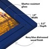 Americanflat 8x10 Picture Frame with Shatter-Resistant Glass - Hampton Collection - Distressed Wood Gallery Picture Frames for Tabletop - Navy Blue - 3 of 4