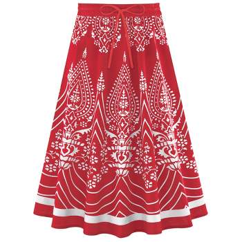 Collections Etc Pull-on Printed Circle Skirt
