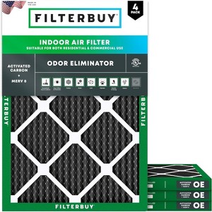 Filterbuy 20x23x1 Air Filter (4-Pack), Pleated MERV 8 Odor Eliminator Replacement HVAC AC Furnace Filters (Actual Size: 19.50 x 22.50 x 0.75) - 1 of 4