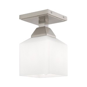 Livex Lighting Aragon 1 - Light Flush Mount in  Brushed Nickel - 1 of 1