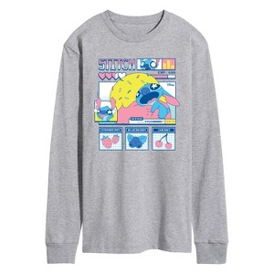 Men's - Lilo and Stitch - Stitch Food Kawaii Long Sleeve Graphic T-Shirt - 1 of 3