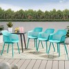 Dahlia 4pk Resin Modern Dining Chair - Teal - Christopher Knight Home: Weather-Resistant, Fixed Arms, 300lb Capacity - 2 of 4