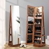 Tangkula Rotating Mirrored Jewelry Cabinet with Mirror Storage Shelves - 4 of 4