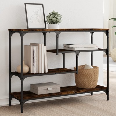 vidaXL Console Table Smoked Oak 39.4 in.x11.8 in.x29.5 in. Engineered Wood