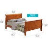 Passion Furniture Louis Philippe Queen Sleigh Bed with High Footboard - 4 of 4