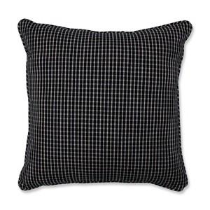 Roe Licorice Square Throw Pillow Black - Pillow Perfect, White Black
