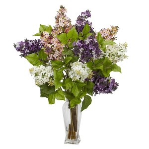 Nearly Natural 24-in Lilac Silk Flower Arrangement - 1 of 4
