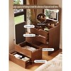 3 in 1 Vanity Desk with Plip Top Mirror,Make Up Vanity Set with Visible Glass Desktop,Compact Makeup Vanity with 3 Drawers - 4 of 4