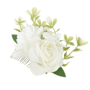 Unique Bargains Women's Fashion Simulated Flowers Side Comb 1 Pc - 1 of 4