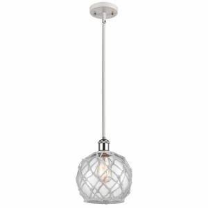 Farmhouse Rope - 1 Light Stem Hung Mini Pendant In Industrial Style-10 Inches Tall and 8 Inches Wide - 1 of 1