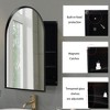 Wooakway 36"H*24"W Recessed Metal Medicine Cabinet Arch Wall Cabinet Bathroom Storage Cabinet with 2 Adjustable Shelves - 3 of 4