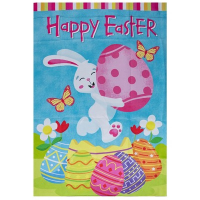 Northlight Happy Easter Bunny with Eggs Outdoor House Flag 28" x 40"