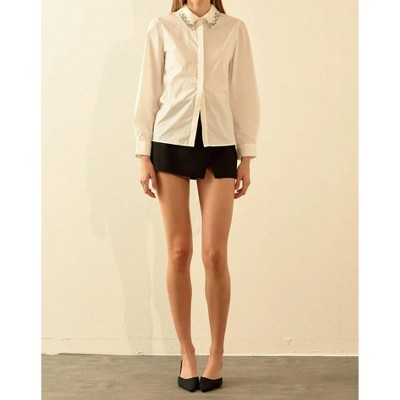 Women's Darling Diva Embellished Button Up Top - 2.7 AUGUST APPAREL