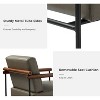 Elisa Modern Ergonomic Accent Armchair with Metal Base and Special Solid Wood Arm| ART OF LIVING DESIGNS - 4 of 4