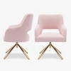 WestinTrends Genevieve Mid-Century Modern Upholstered Boucle Swivel Accent Chair (Set of 2) - 3 of 4