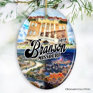 Culturally Vibrant Branson City Ceramic Ornament, Missouri Souvenir and Christmas Tree Decor| OrnamentallyYou - 1 of 4