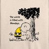 Women's - Peanuts - World Filled With Mondays Lightweight French Terry Wide Neck Long Sleeve Shirt - 2 of 4