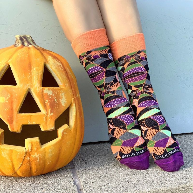 Colorful Spiderweb Pattern Socks (Tween Sizes, Small) from the Sock Panda, 2 of 6