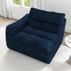 Vynxaria Bean Bag Seats - Blue Floor Lounge Chair with Left Armrest, Ergonomic Lazy Sofa for Living Room & Bedroom (Modern Casual Design) - 4 of 4
