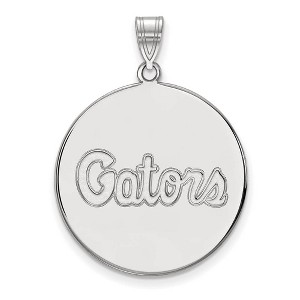Black Bow Jewelry 14k White Gold Florida Gators NCAA Extra Large Pendant - 1 of 3