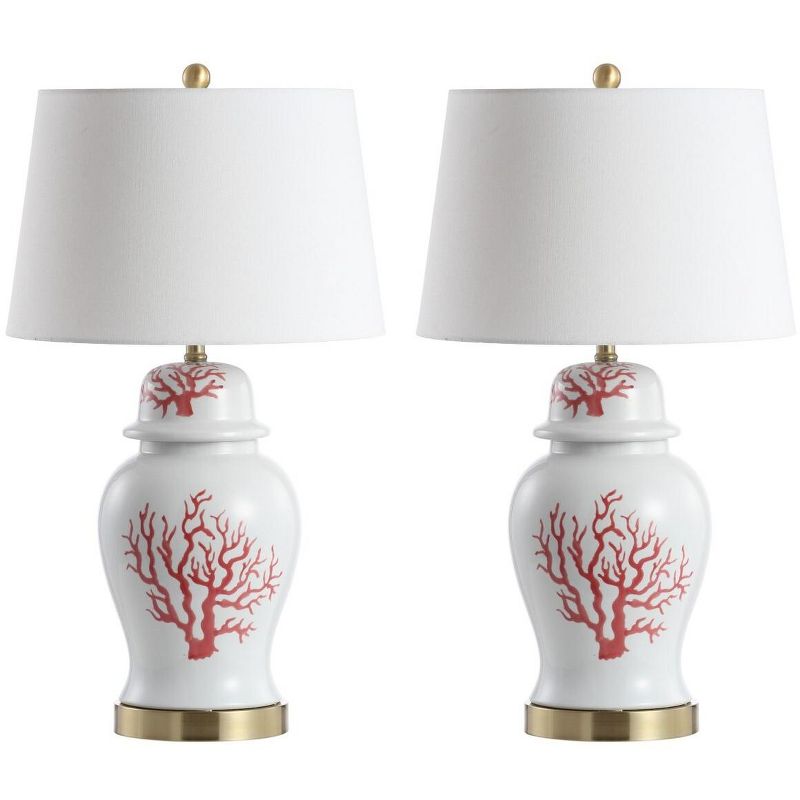 Emory Table Lamp (Set of 2) - Red/White - Safavieh., 1 of 9