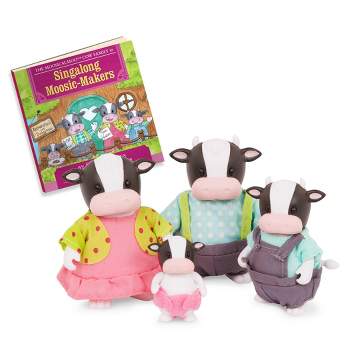 Li'l Woodzeez Moosicalmoo Cow Family Figurines and Storybook Collectible Toys