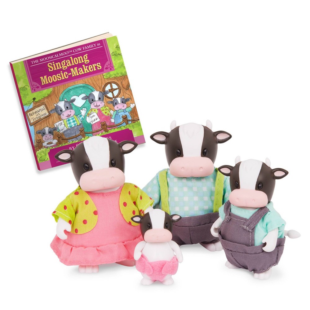 Photos - Doll Li'l Woodzeez Moosicalmoo Cow Family Figurines and Storybook Collectible Toys 