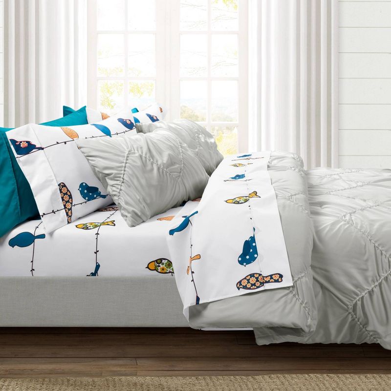 6pc Rowley Birds Patterned Sheet Set - Lush Décor, 3 of 9
