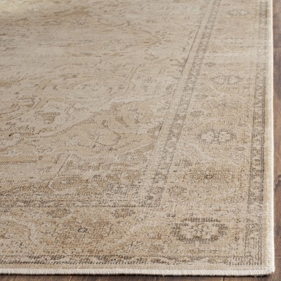 Vintage Stone Rectangular Wool and Viscose Area Rug