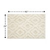 Link Bath Rug 220 GSF Soft Plush Cotton Non Skid Back Ivory By Knightsbridge - 2 of 4
