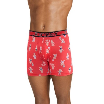 Jockey Men's Active Microfiber 5 Boxer Brief L Holiday