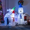 Tangkula 6FT Long Christmas Inflatable Polar Bears & Igloo Big Blow Up Polar Bear Family Decoration w/ Colorful Bright LED Lights Stakes & Ropes - 3 of 4