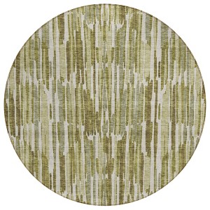 Olive Green Brown And Beige Abstract Washable Indoor Outdoor Area Rug - 1 of 4