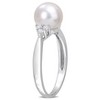 EVERLY JEWELRY  | Sterling Silver 1/4 CT TGW White Topaz And 8 - 8.5 MM White Freshwater Cultured Pearl Fashion Ring - 2 of 4