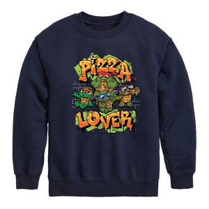 Boys' - Teenage Mutant Ninja Turtles Mutant Mayhem - Pizza Lover Graphic Long Sleeve Fleece Sweatshirt - 1 of 4