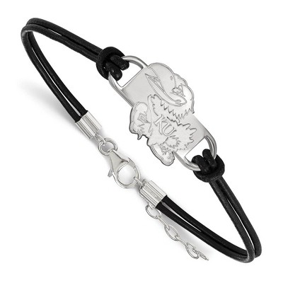 Black Bow Jewelry Sterling Silver Kansas Jayhawks NCAA Identification Bracelet 7 Inch