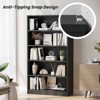Okak 60 Inches Tall Modern Bookshelf, Bookcase with 5 Open Shelves, Freestanding Storage Organizer for Living Room, Office, Grey - 2 of 4