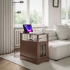 Okak Modern Side Table with Charging Station, Couch Table with USB Ports and Outlets, End Table with Cabinet for Living Room, Bedroom - 3 of 4