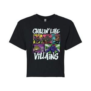 Women's - Teenage Mutant Ninja Turtles Mutant Mayhem - Chillin Like Villains Cropped Graphic T-Shirt - 1 of 4