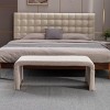 Bedroom Foot Bench End Of Bed Bench,Brown Window Bench,Upholstered Footrest Stool With Gold Metal Legs,Boucle Ottoman Bench-Maison Boucle - 2 of 4