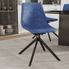 LeisureMod Markley Modern Leather Swival Dining Chair With Metal Legs - 2 of 4