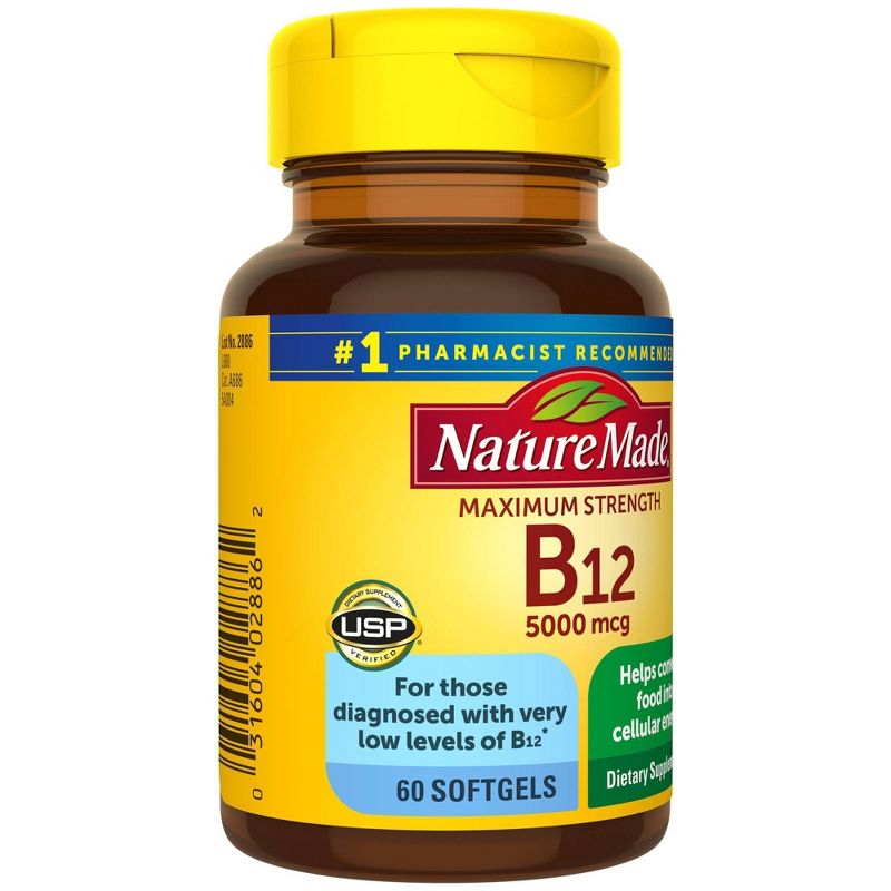 Nature Made Maximum Strength Vitamin B12 5000 mcg Softgels - 60ct, 5 of 10